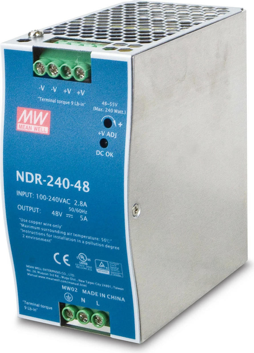 Furnizues rryme industrial Planet PWR-240-48 / NDR-240-48, 240W, 48V DC, DIN Rail, blu/gri