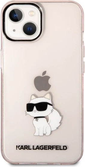 Mbështjellës Karl Lagerfeld Choupette për iPhone 14, Rozë