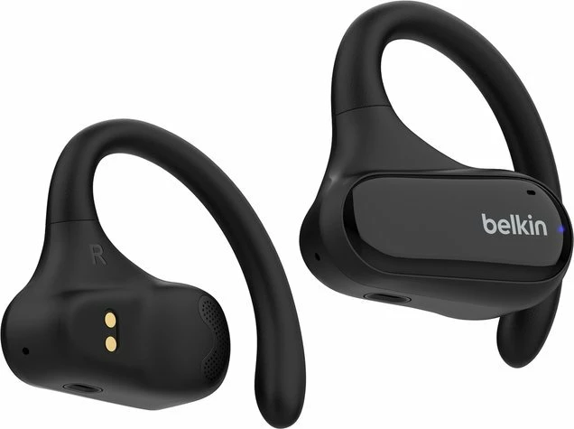 Kufje wireless Belkin SoundForm ClearFit AUC013CTBK, open-ear, Bluetooth multipoint, 8+18h, IPX5, të zeza, me kasë karikimi