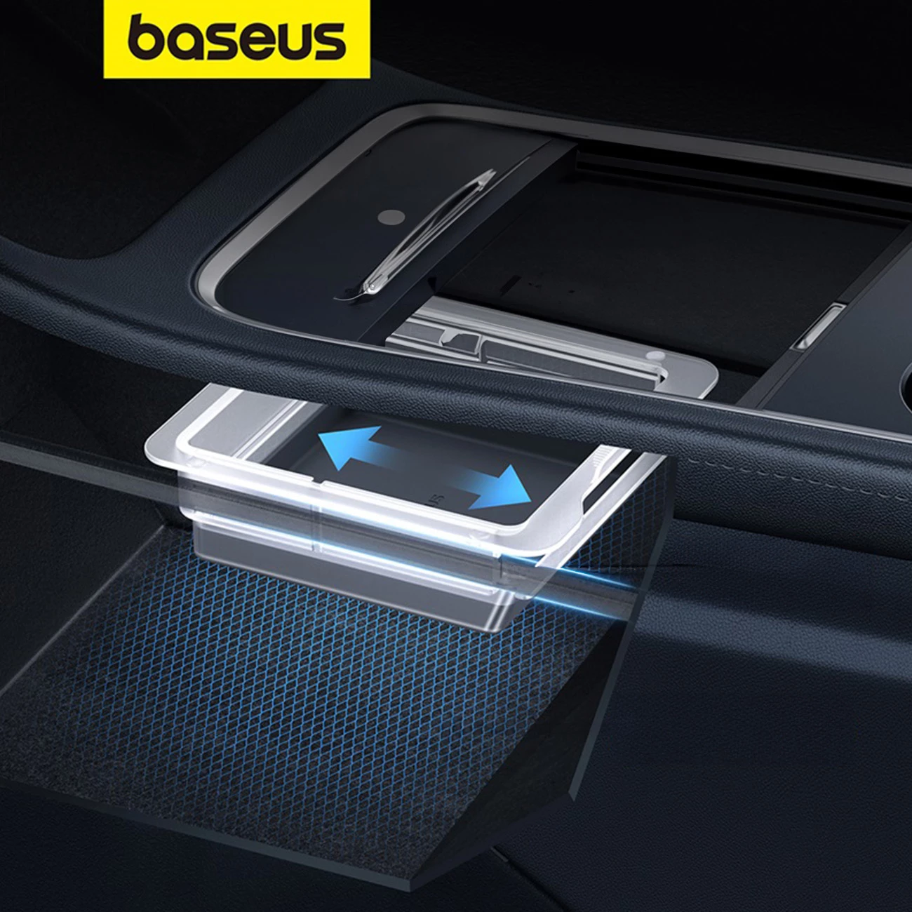 Organizator makine Baseus T-Space Series për Tesla Model 3/Y, silikon, gri