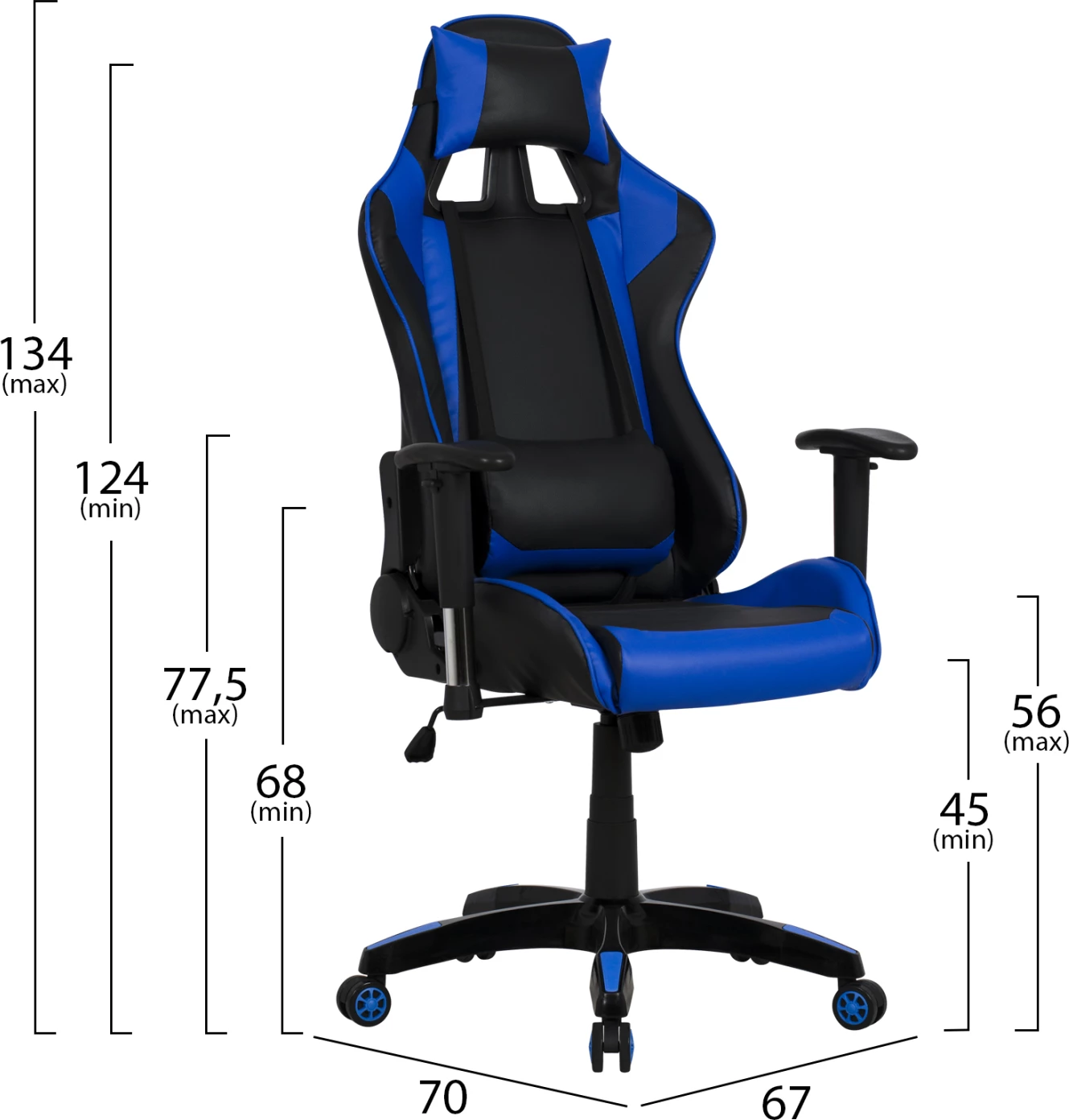 Karrige gaming FH1056.08, e zezë/e kaltër