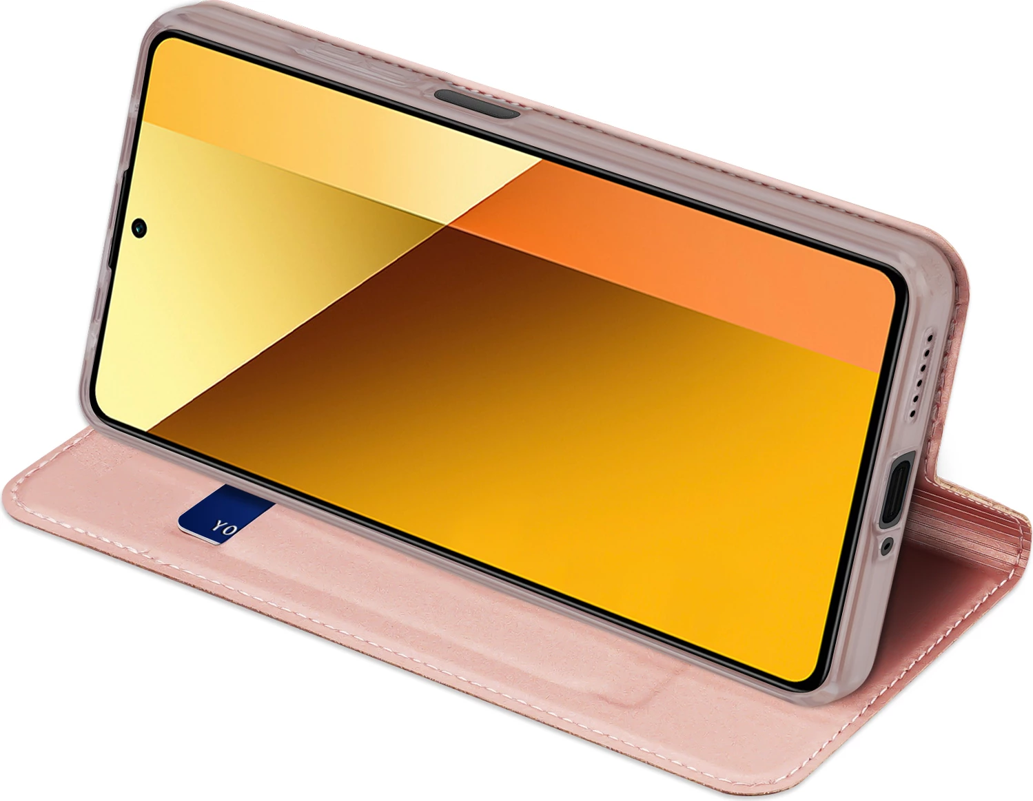 Mbështjellës Dux Ducis Skin Pro për Xiaomi Redmi Note 13 5G, me kapak dhe xhep për kartelë, Rozë