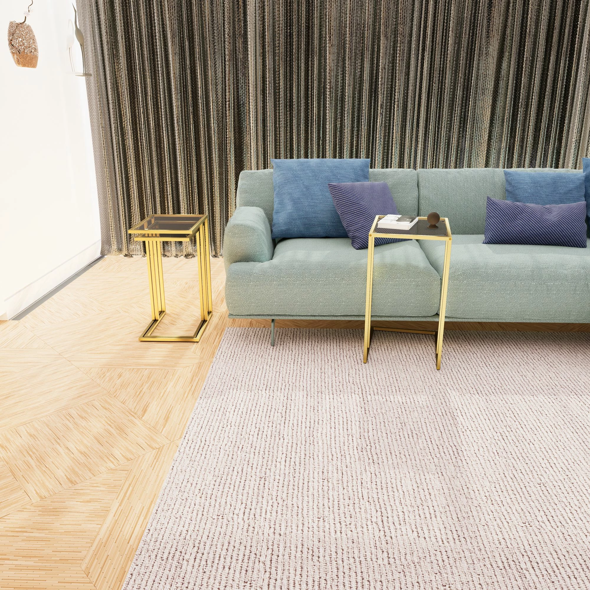 Set tavolinash të vendosshme (3 copë), Hanah Home, Ibiza C, ngjyrë ari, fume