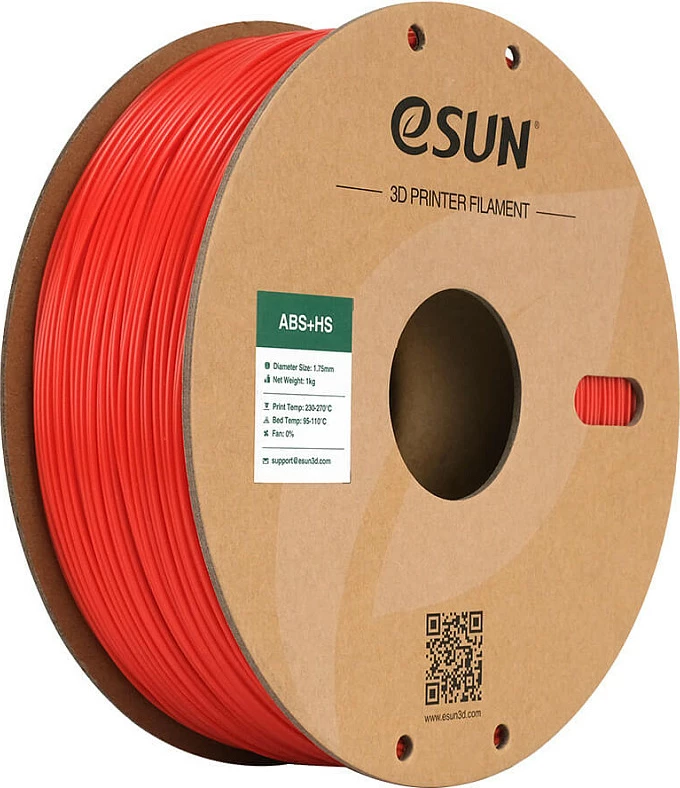 Filament 3D eSUN ABS+HS 1.75mm, 1kg, kuqe