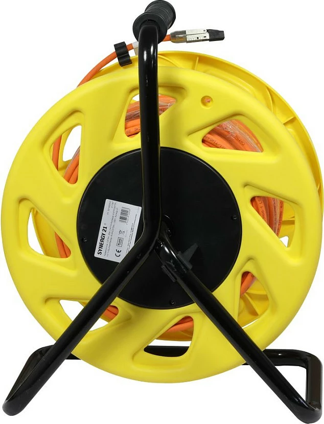 Kabel rrjeti në tambur Synergy21 CAT6A 50m, RJ45, LSZH, verdhë/portokalli