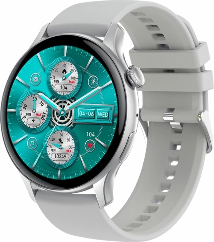 Smartwatch për femra Rubicon, hiri/argjendtë