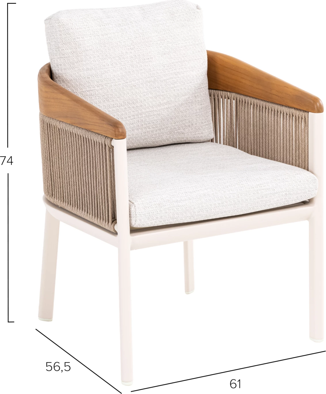 Karrige ngrënieje Ethereal, krahë, bezhë, krem, dru natyral