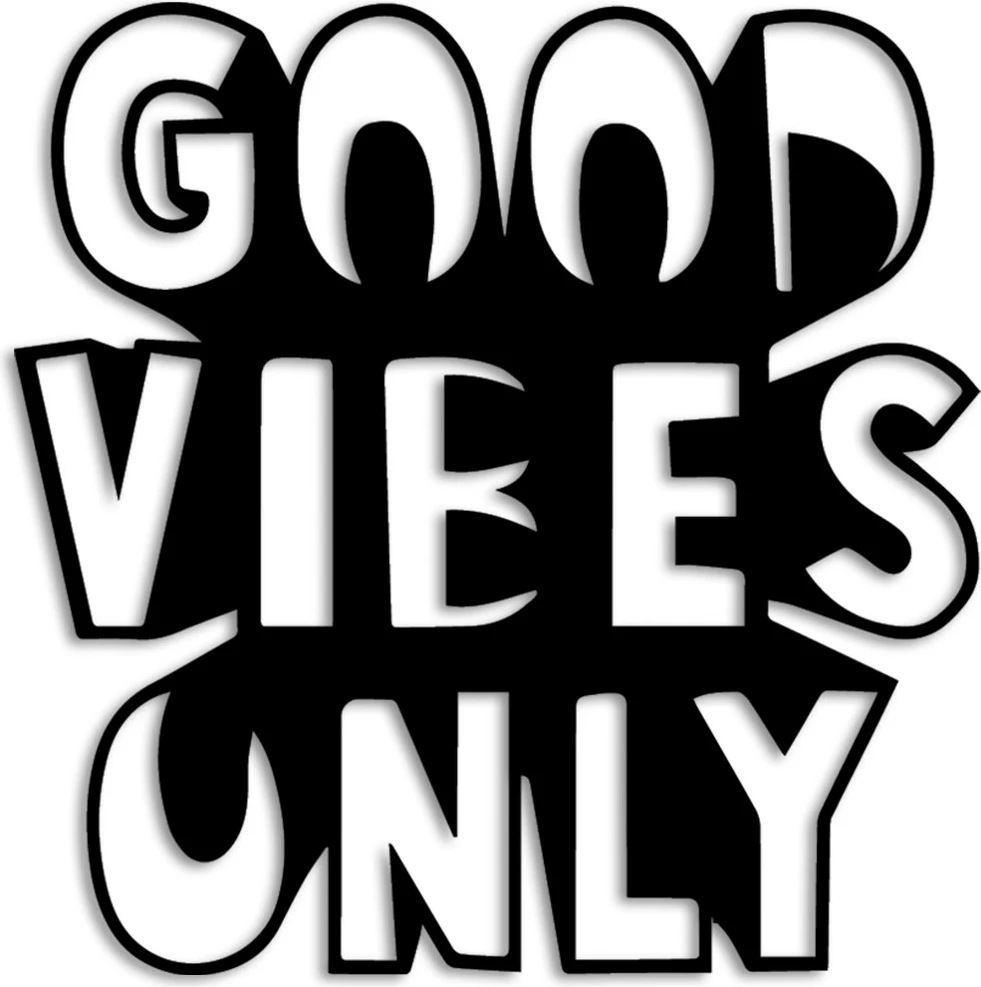 Aksesor dekorativ metalik për mur, Wallity, Good Vibes Only, 50x50cm