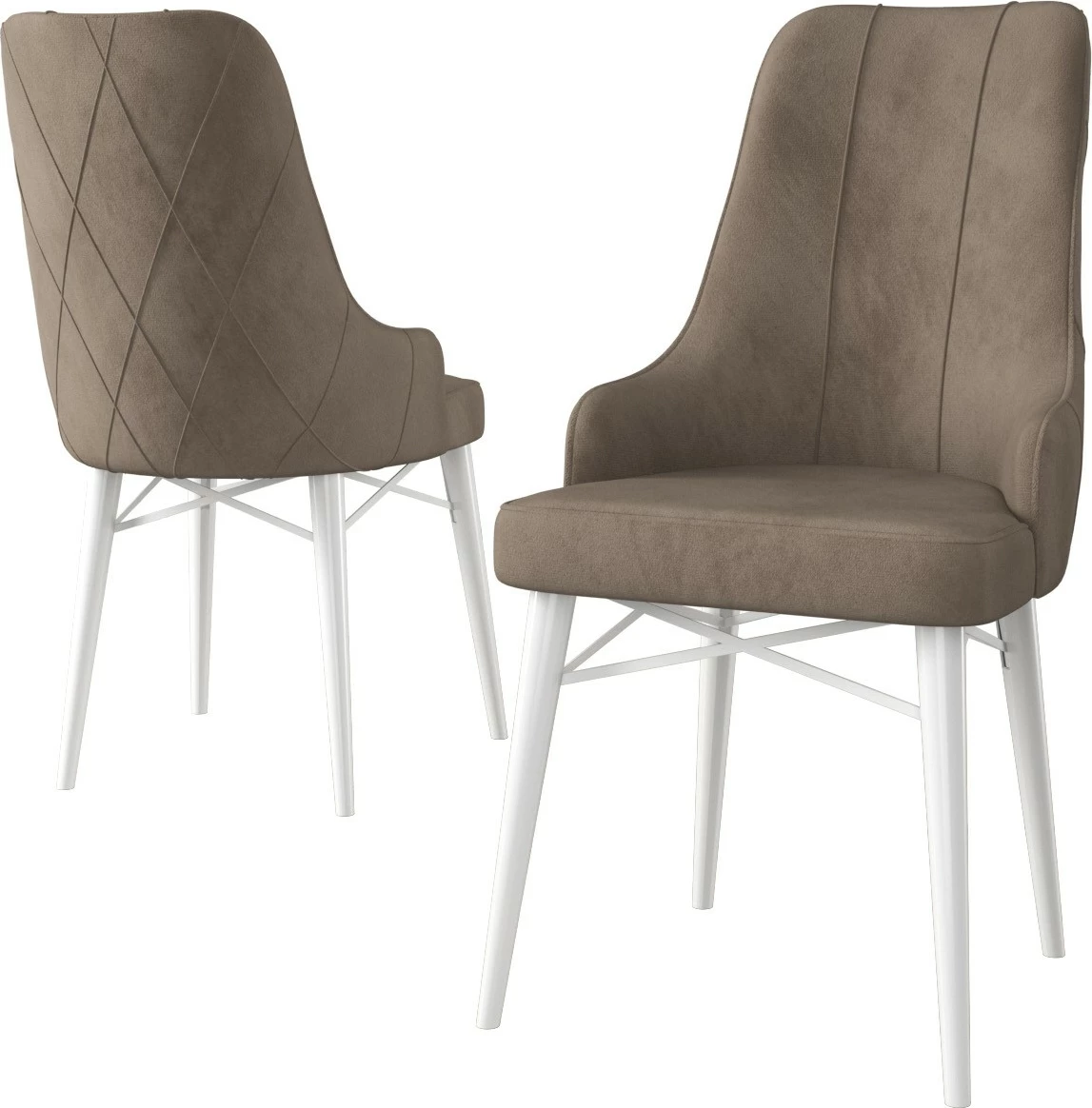 Set karrigash (4 copë) Hanah Home, Neta, kapuçino, e bardhë