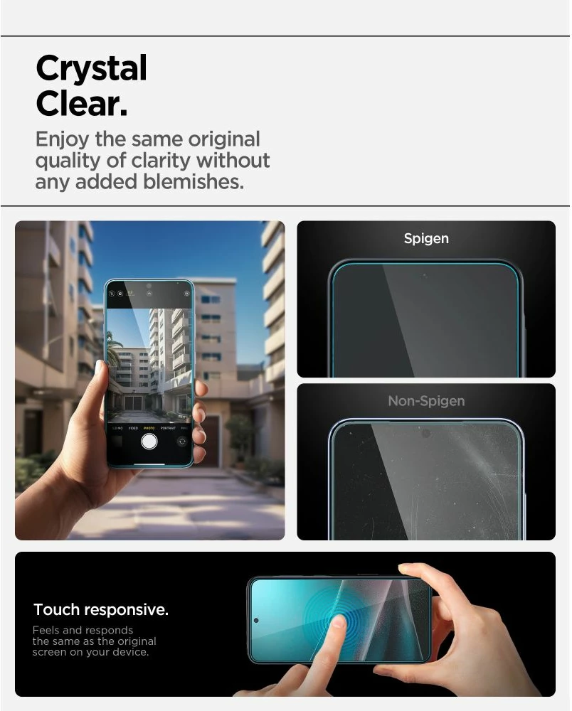 Xham i temperuar Spigen Glas.tR EZ Fit 9H për Samsung Galaxy A36/A37 5G, transparent, set me kit instalimi
