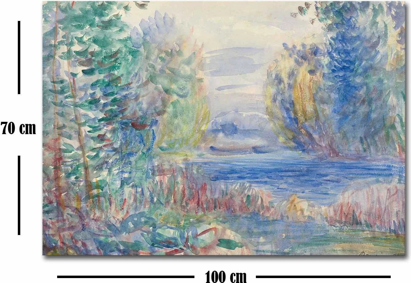 Pikturë dekorative në kanavacë, shumëngjyrëshe, 70x100cm, Pierre Auguste Renoir, kornizë druri