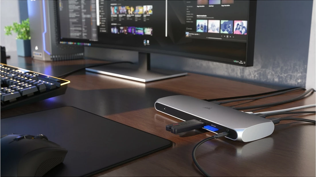 Docking station Corsair TBT100 Thunderbolt 3, alumini, stainless steel