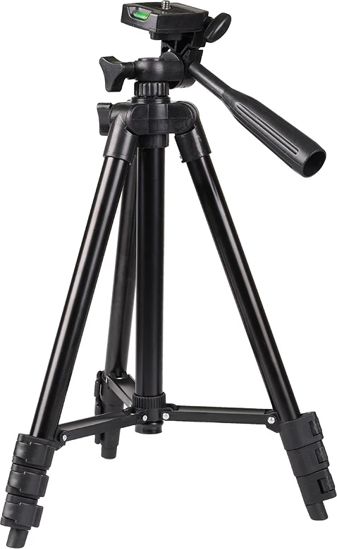 Tripod mini për kamera, Hurtel, universale me filetë 1/4", kokë pan/tilt me nivel, e zezë