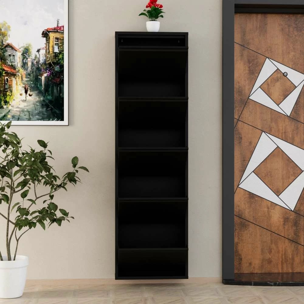 Dollap këpucësh Skye Decor, 5 pjesë, metal, i zi