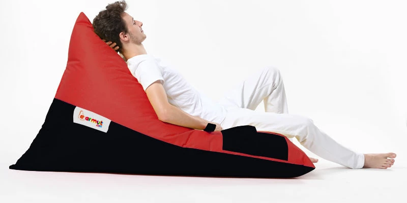 Qese e madhe për ulje në kopsht, formë piramide, dyngjyrëshe, e kuqe dhe e zezë