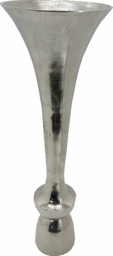 Vazo Luxor, alumin, ngjyrë nikel argjendi, 26x26x79cm