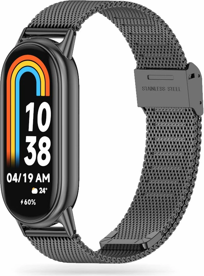 Rrip Tech-Protect MilaneseBand për Xiaomi Smart Band 8 / 8 NFC, Inox, Zi