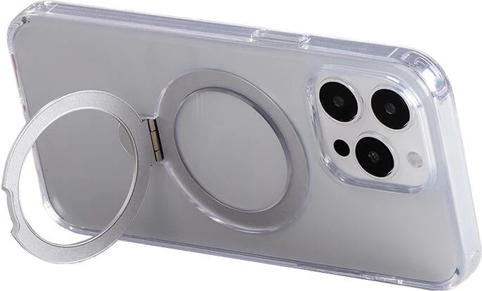 Mbështjellës magnetik për celular Joyroom JR-BP004 për iPhone 15 Pro, transparent me mbajtëse