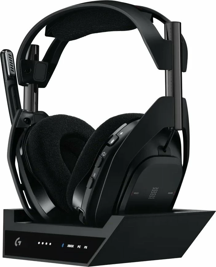 Kufje gaming Logitech Astro A50 Gen5 (939-002224), wireless, USB/USB-C, me stacion karikimi, të zeza
