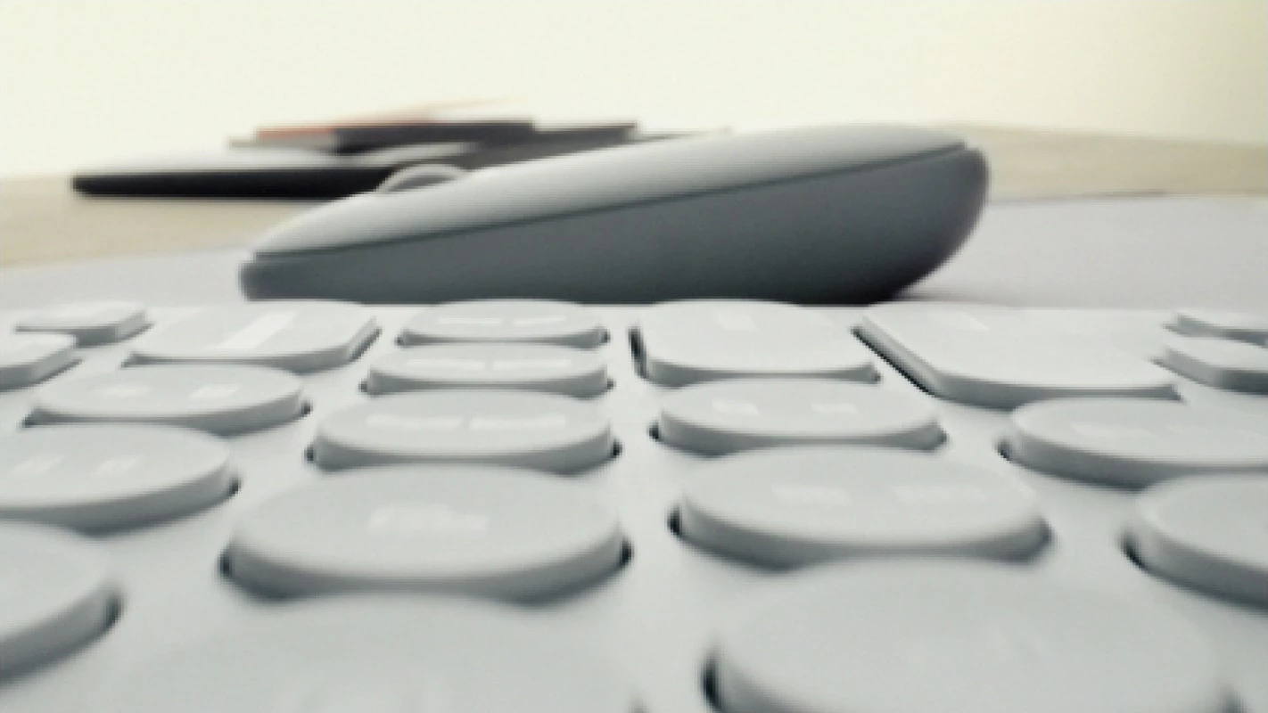 Tastierë mini Logitech Pebble Keys 2 K380s, wireless, Bluetooth, AZERTY, rozë