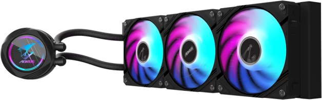 Ftohës uji për CPU GIGABYTE AORUS WATERFORCE II 360, radiator 360mm, 3x120mm ARGB, zi