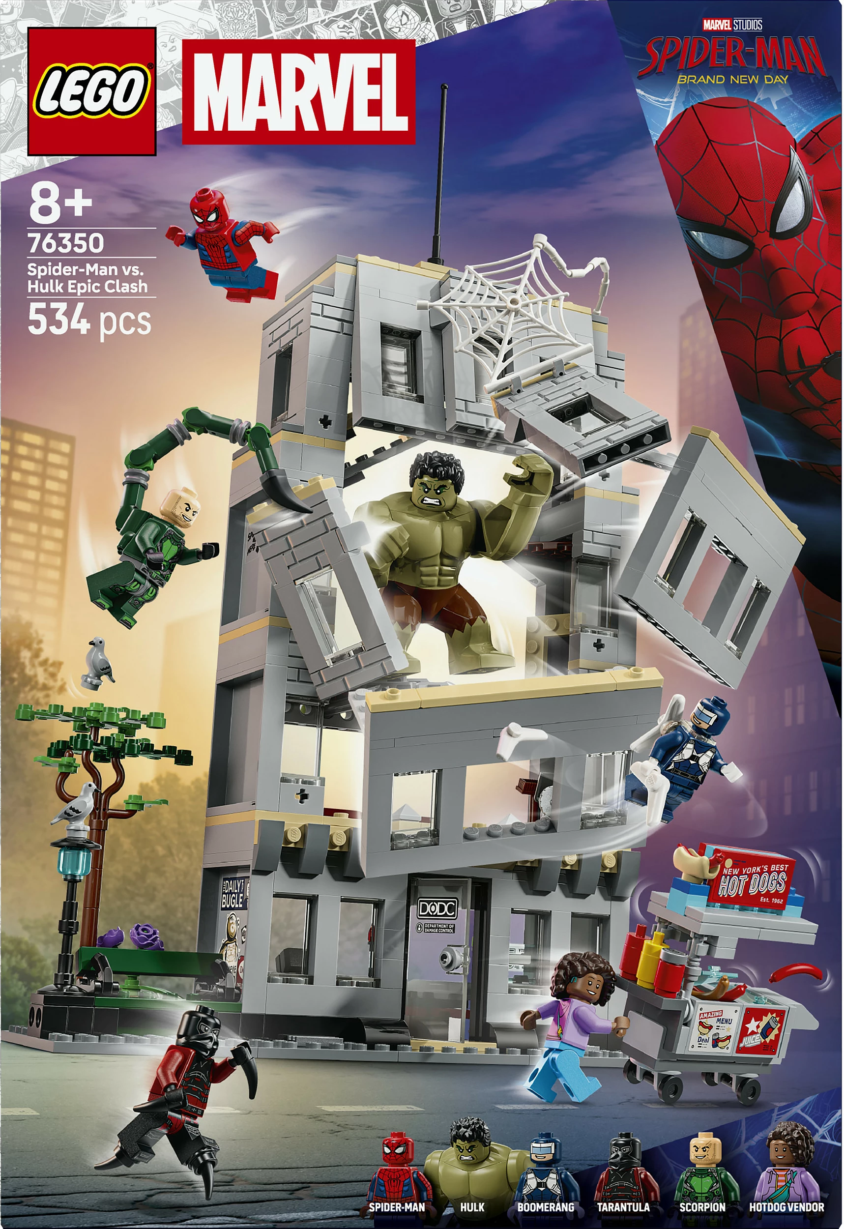 Set ndërtimi LEGO Marvel 76350 Spider-Man vs Hulk, 534 pjesë, multikolor