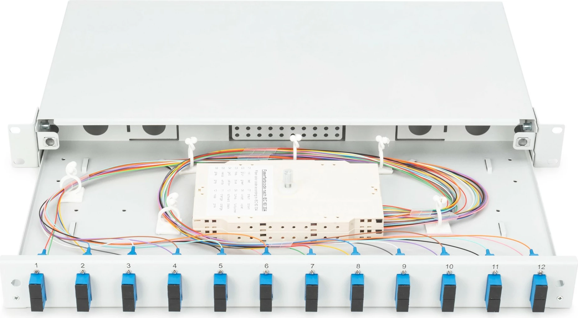 Kasë rrjeti Digitus LWL Spleißbox 1HE, 12x SC DX, gri