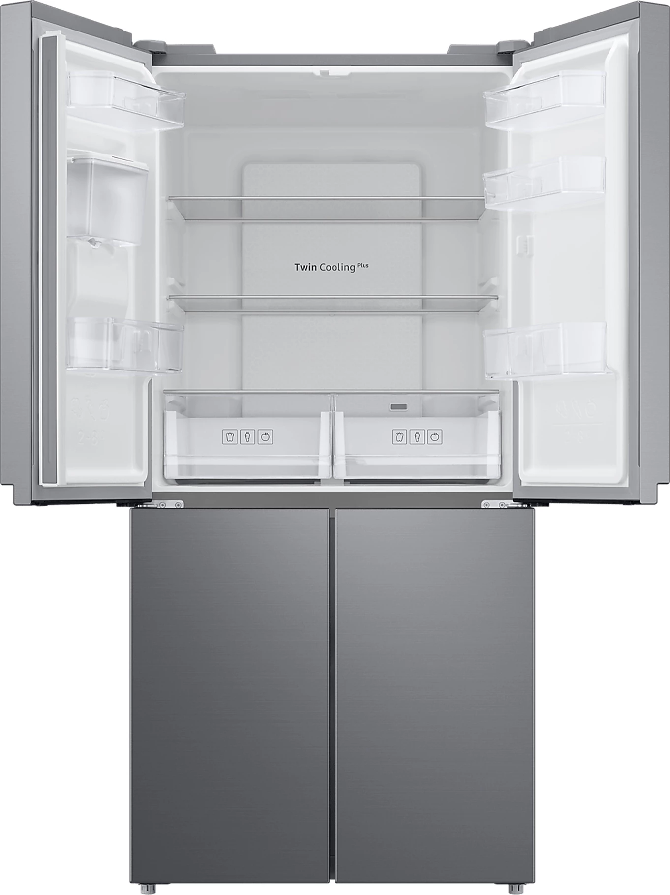 Frigorifer Samsung RF48A401EM9 Twin Cooling Plus, dispenser uji pa lidhje, Argjend