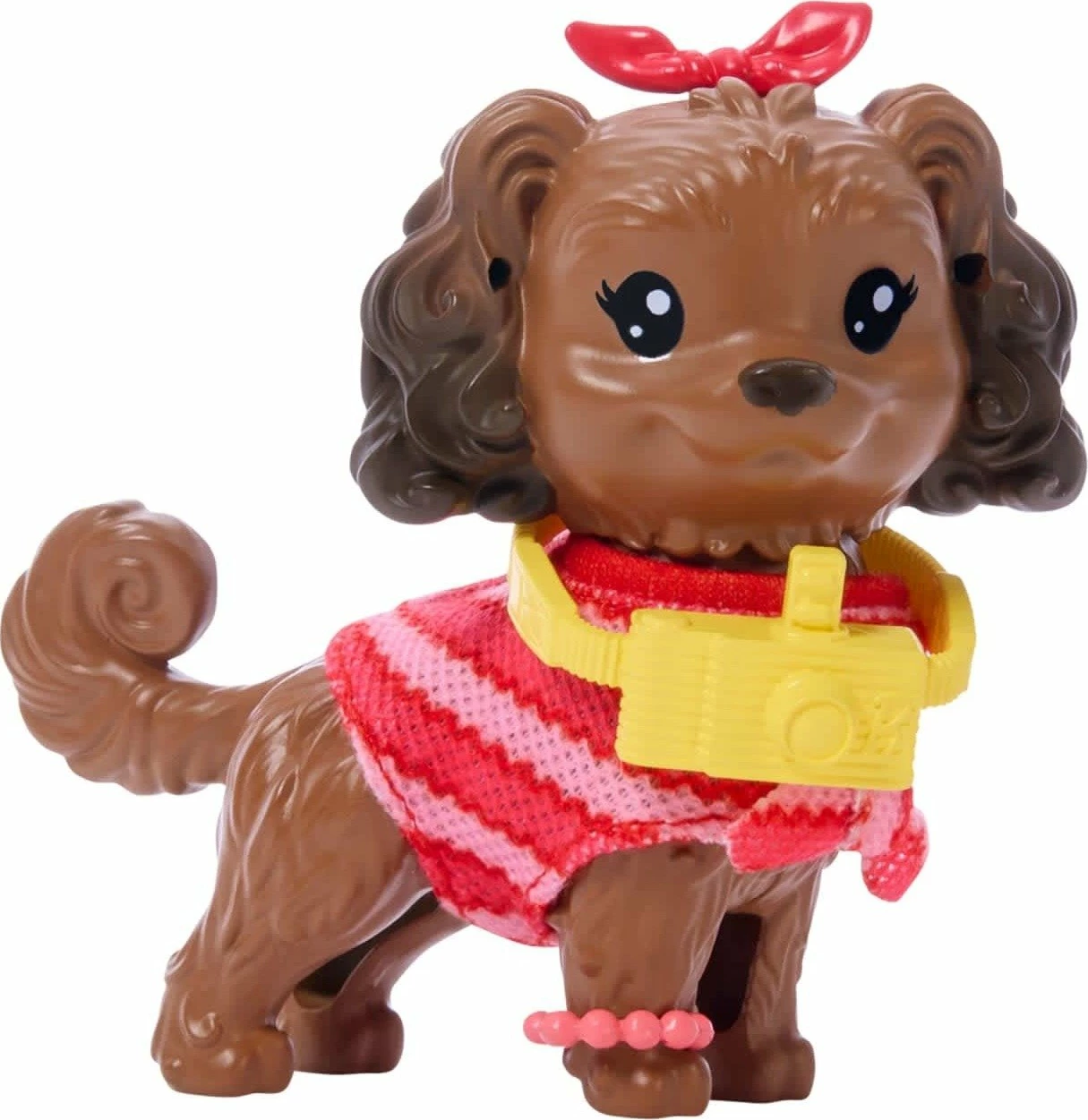 Kukull Barbie Mattel Twinning Looks JFP37, set me qenush, veshje me vija të kuqe