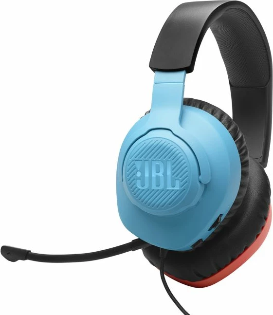Kufje JBL Quantum 100N Nintendo, me kabllo 1.2 m, mikrofon i shkëputshëm, 40 mm, blu/kuqe