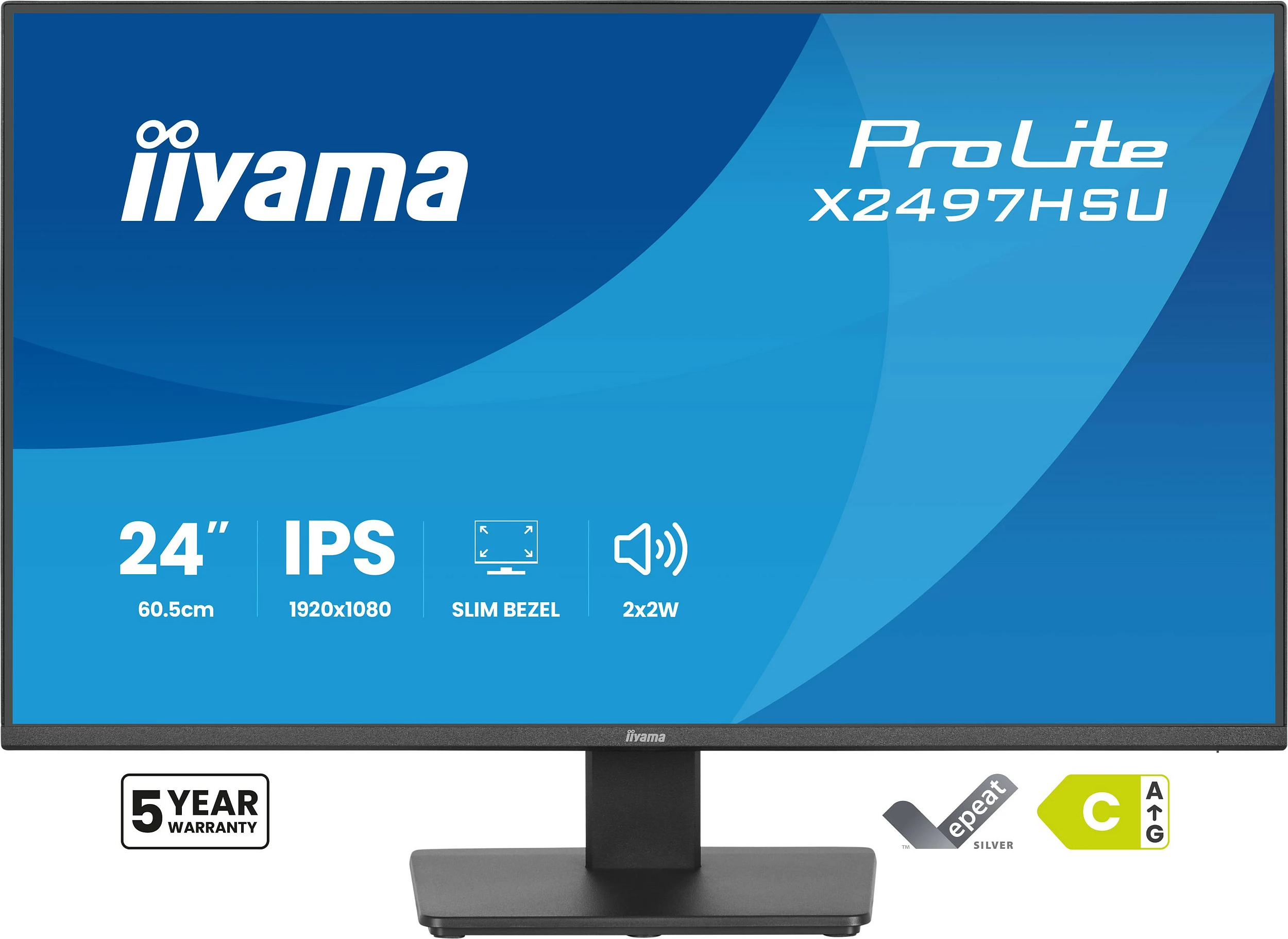 Monitor iiyama ProLite X2497HSU-B1, 24" IPS, FHD 120Hz, 4ms, HDMI/DP, USB Hub, i zi