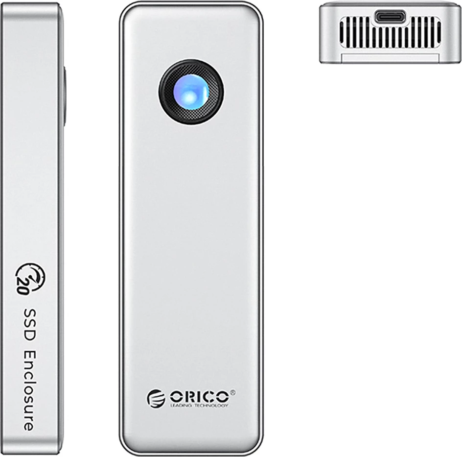 Kasë Orico OUM2-G20 për SSD M.2 NVMe, USB-C 3.2, 20Gb/s, Argjendtë