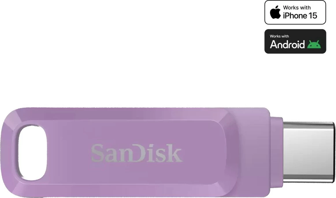 USB stick Sandisk Ultra Dual Drive Go 512GB, USB Type-C, lavender