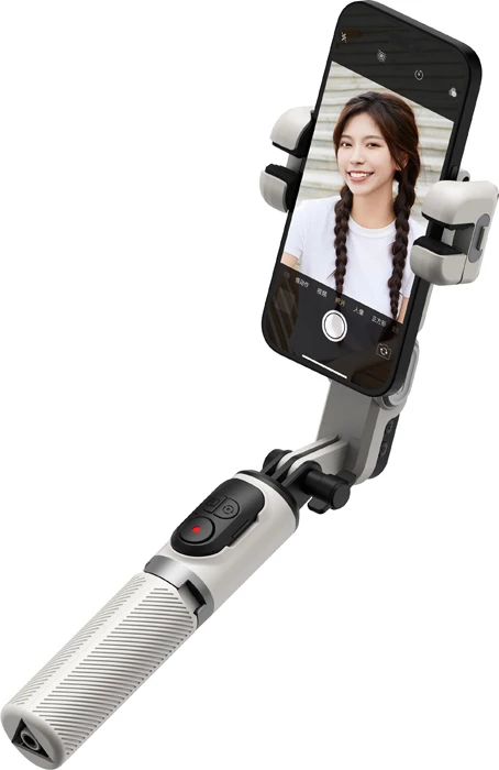 Gimbal stabilizator 4-në-1 për celular AOCHUAN Smart M1 Pro, 360° AI tracking, RGB, 1000mAh, set me telekomandë, i bardhë