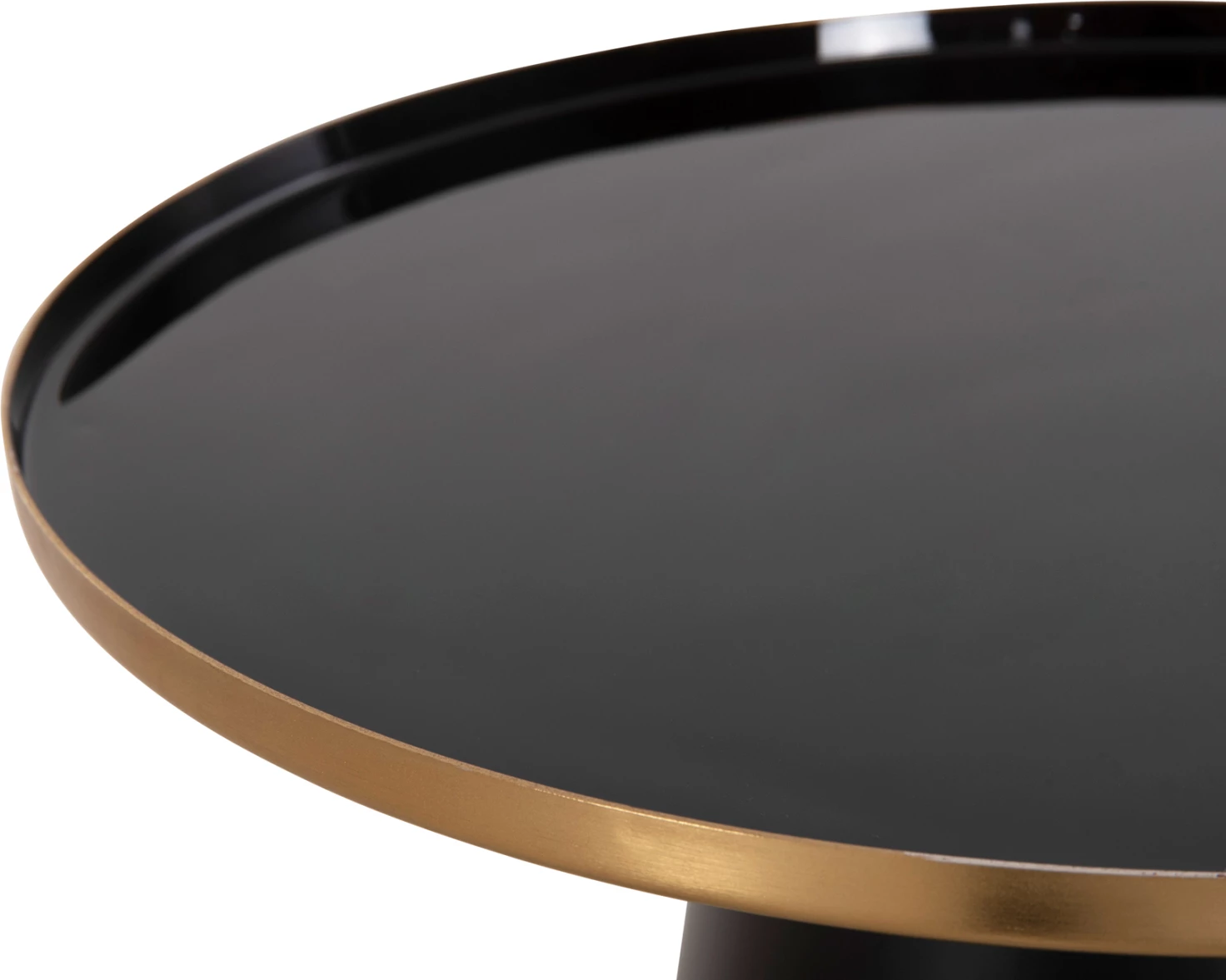 Tavolina kafeje 2 copë, BENG FH9920, sipërfaqe metalike të emaluara, bazë mat, ngjyrë e zezë, Φ50 & Φ40 cm