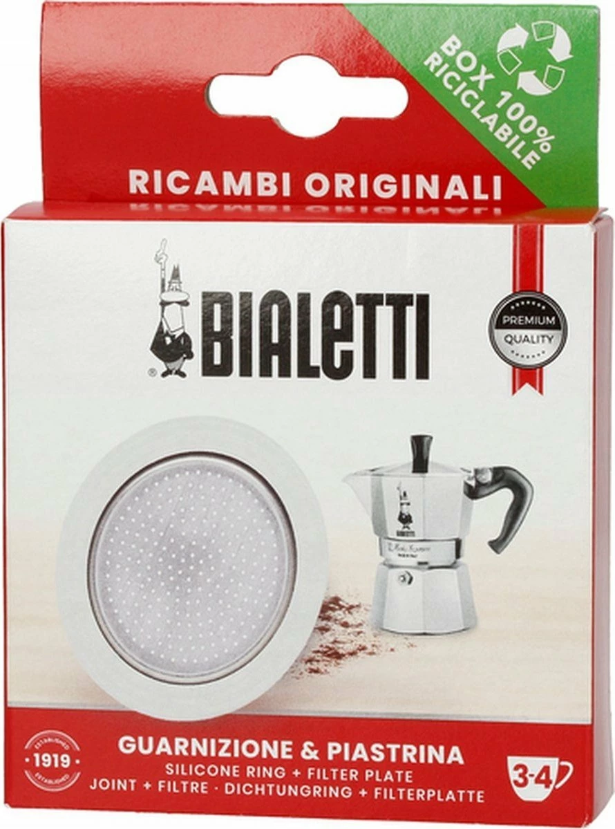 Set guarnicioni dhe filteri Bialetti 0800039 për Moka Induction 3-4 filxhana