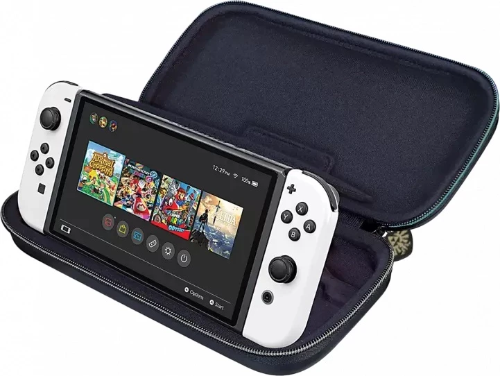 Çantë udhëtimi Nacon Zelda Tears of the Kingdom Deluxe për Nintendo Switch/Lite/OLED, blu
