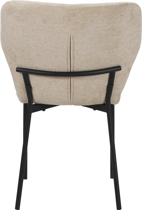 Karrige Mavier, set prej 2 copë, stof gri-bezhë, këmbë metalike të zeza, 48x61.5x82cm