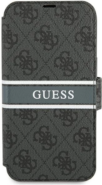 Mbështjellës Guess GUBKP13S4GDGR për iPhone 13 mini 5.4", me kapak, 4G Stripe, Gri
