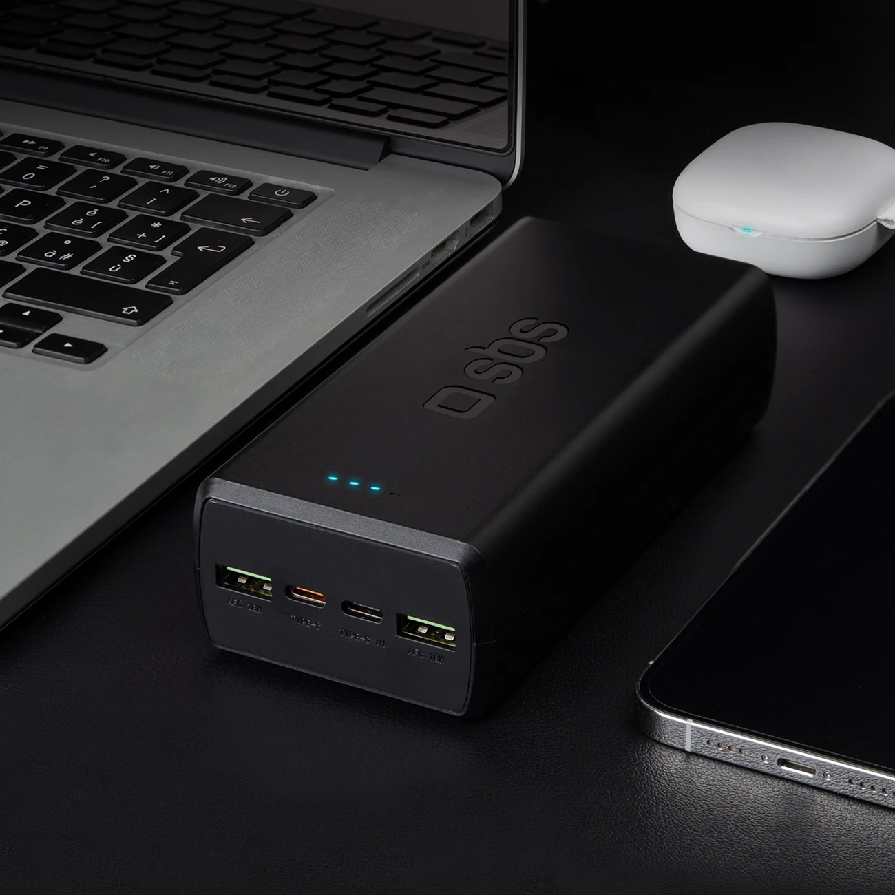 Powerbank SBS TTBB30000PD20K, 30000 mAh, 2x USB-C, 2x USB-A, e zezë