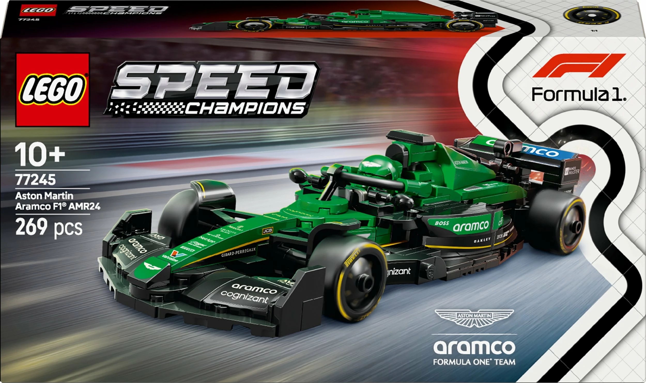 Set LEGO Speed Champions F1 Aston Martin Aramco AMR24 77245, 269 copë, jeshile