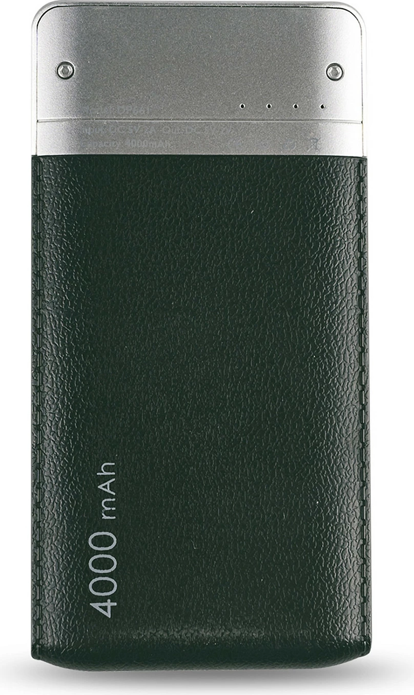 Powerbank RealPower PB-4000 Fashion, 4000mAh, LiPo, Micro-USB, i zi/argjendtë
