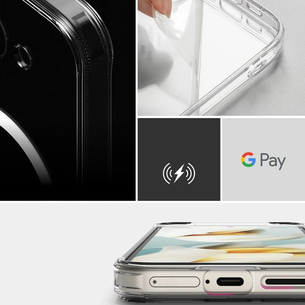 Mbështjellës Ringke Fusion Magnetic MagSafe për Google Pixel 9A, Transparent