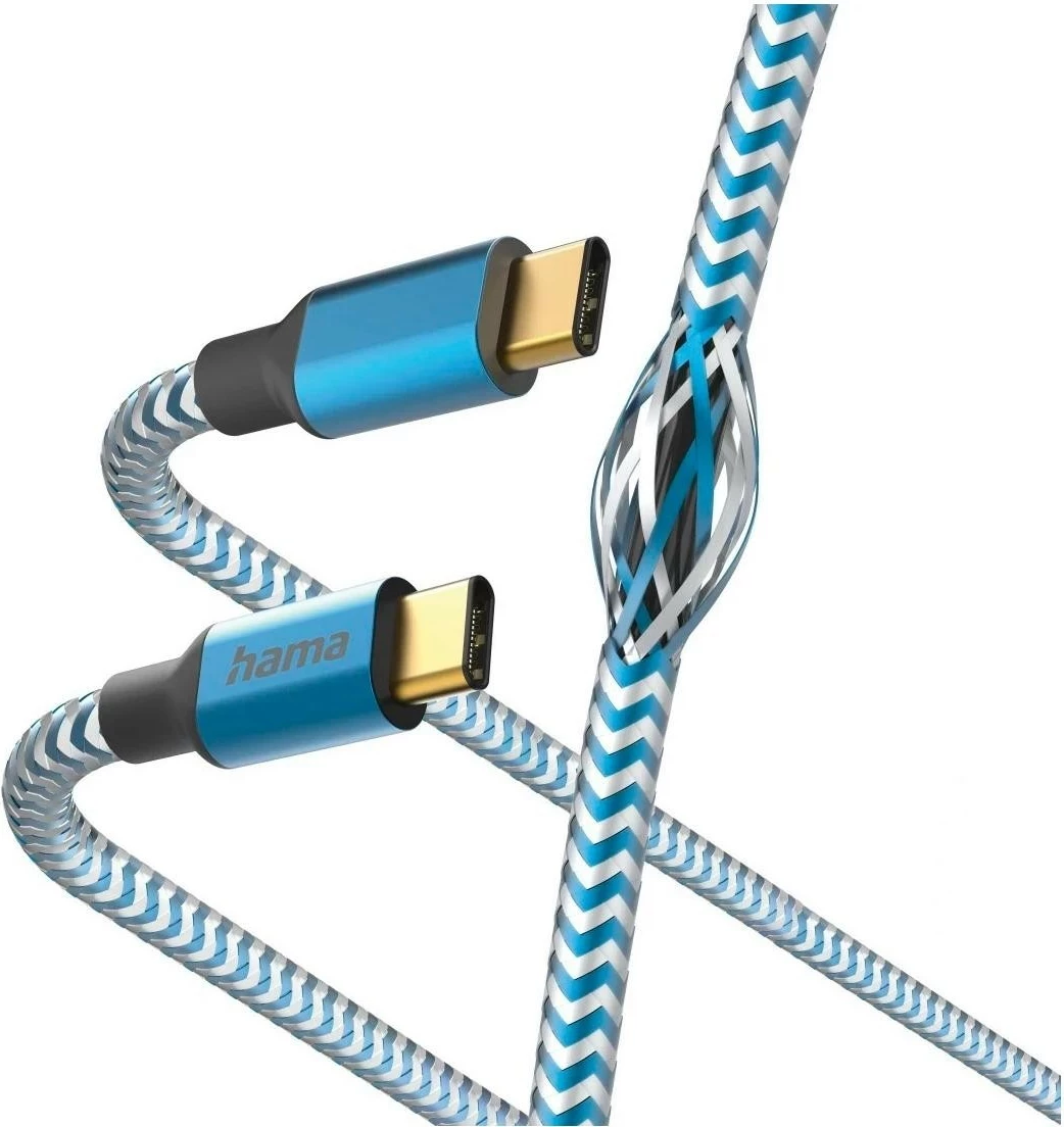 Kabëll USB-C në USB-C Hama Reflected 1.5m, kaltër