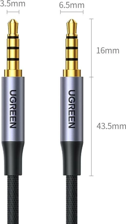 Kabllo AUX Ugreen AV183 (UGR1186BLK) 3.5mm 3m, zezë