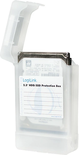 Kuti mbrojtëse për HDD/SSD 2.5", LogiLink, për 2 disqe, e bardhë