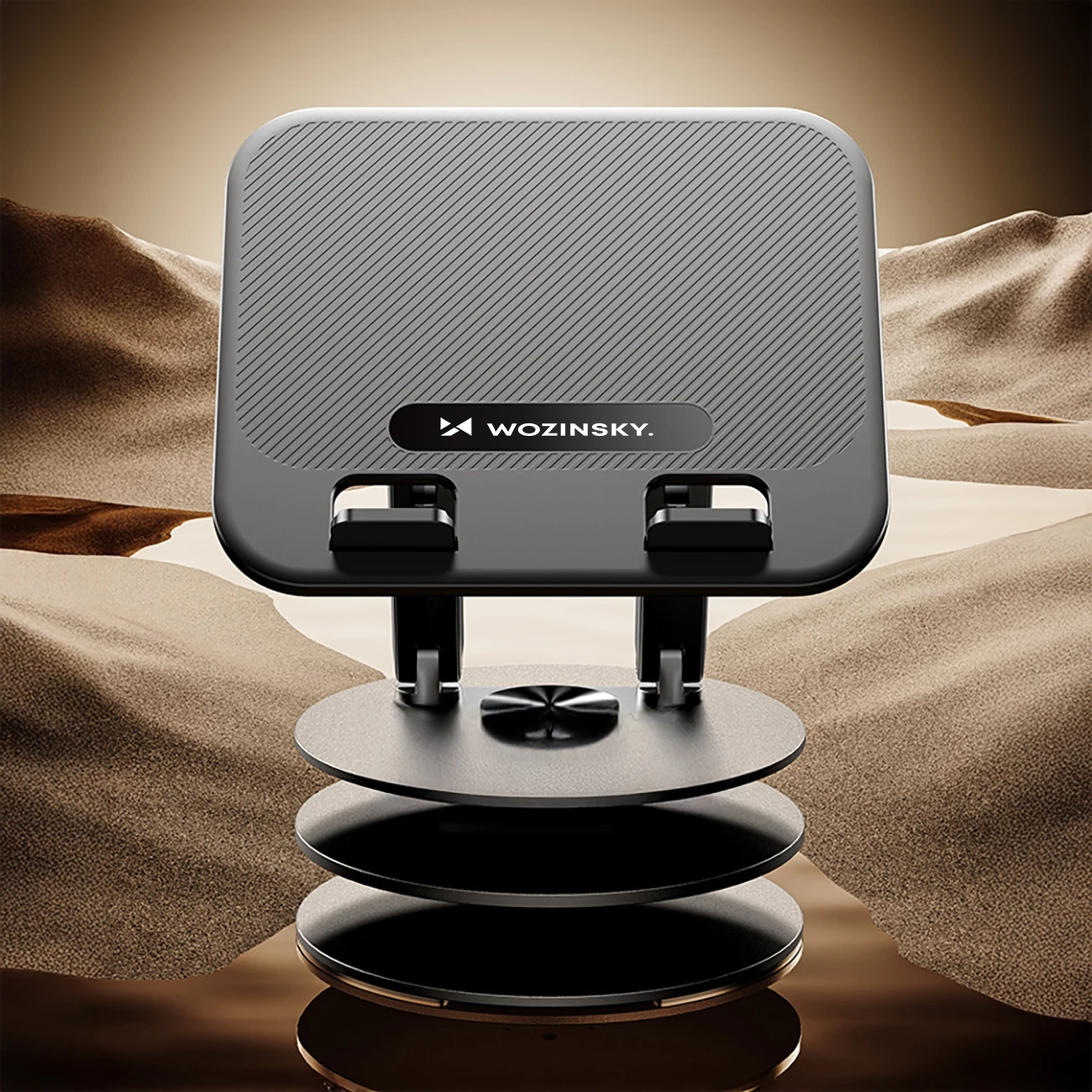 Mbajtëse rrotulluese për laptop dhe tablet Wozinsky WRS-K75, e palosshme, kënd i rregullueshëm, e zezë, në kuti