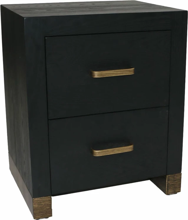 Komodinë GIANT, e zezë me të artë, 50x40x61