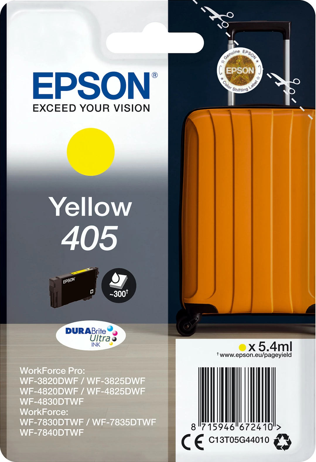 Kartrix boje Epson 405, 5.4 ml, e verdhë