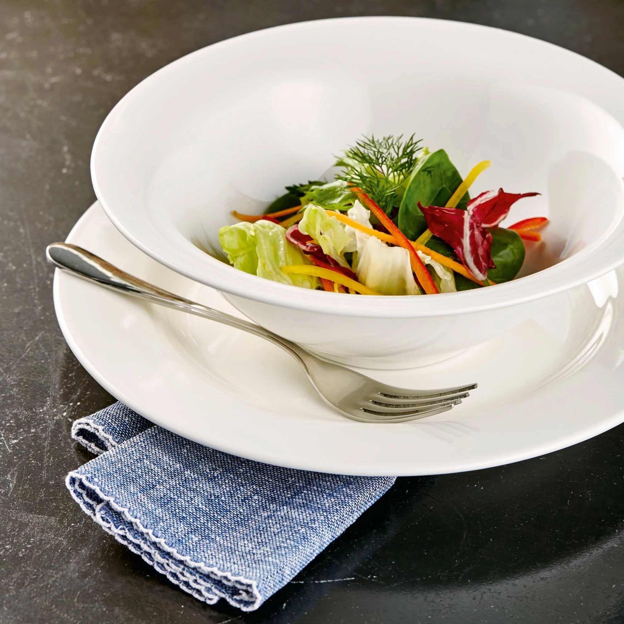 Pjatë servirëse ovale Porland Dove 330x240 mm krem, set 6 copë